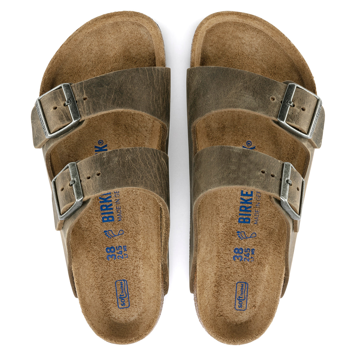 NEW BIRKENSTOCK men\'s arizona ct sandals in faded khaki Birkenstock Arizona Faded Khaki Soft Sandals Men In Brown  main image 2