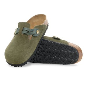 Boston Braided Thyme Suede Leather