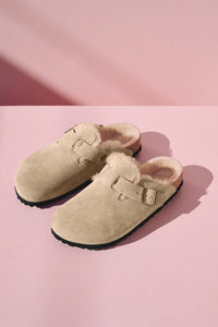 Boston Shearling Taupe Suede
