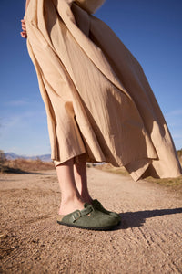 Boston Braided Thyme Suede Leather