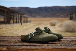 Boston Braided Thyme Suede Leather