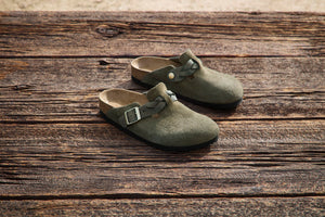 Boston Braided Thyme Suede Leather