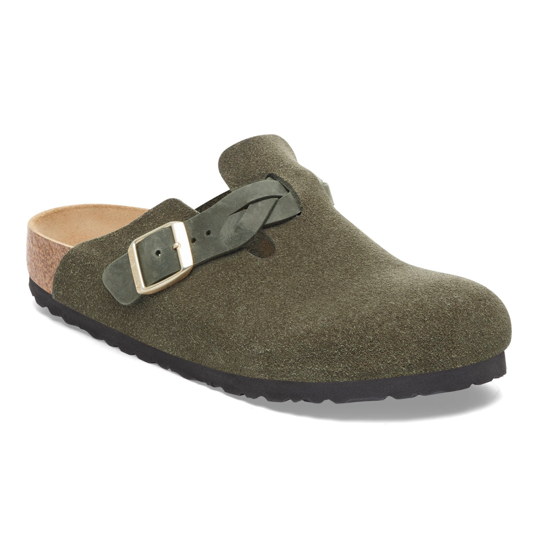 Boston Braided Thyme Suede Leather