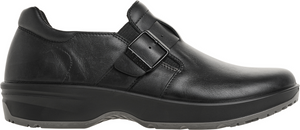 Caris Pro Black Leather Slip-Resistant