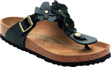 Load image into Gallery viewer, Gizeh Flowers Black Leather