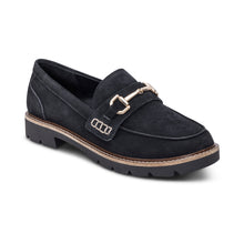 Load image into Gallery viewer, Collette Black Suede Loafer