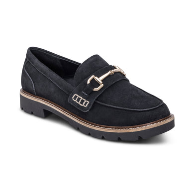 Collette Black Suede Loafer