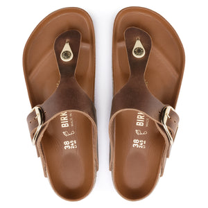 Gizeh Big Buckle Smooth Leather Footbed Cognac Leather