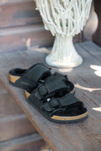 Load image into Gallery viewer, Arizona Black Shearling Suede Leather