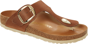 Gizeh Big Buckle Smooth Leather Footbed Cognac Leather